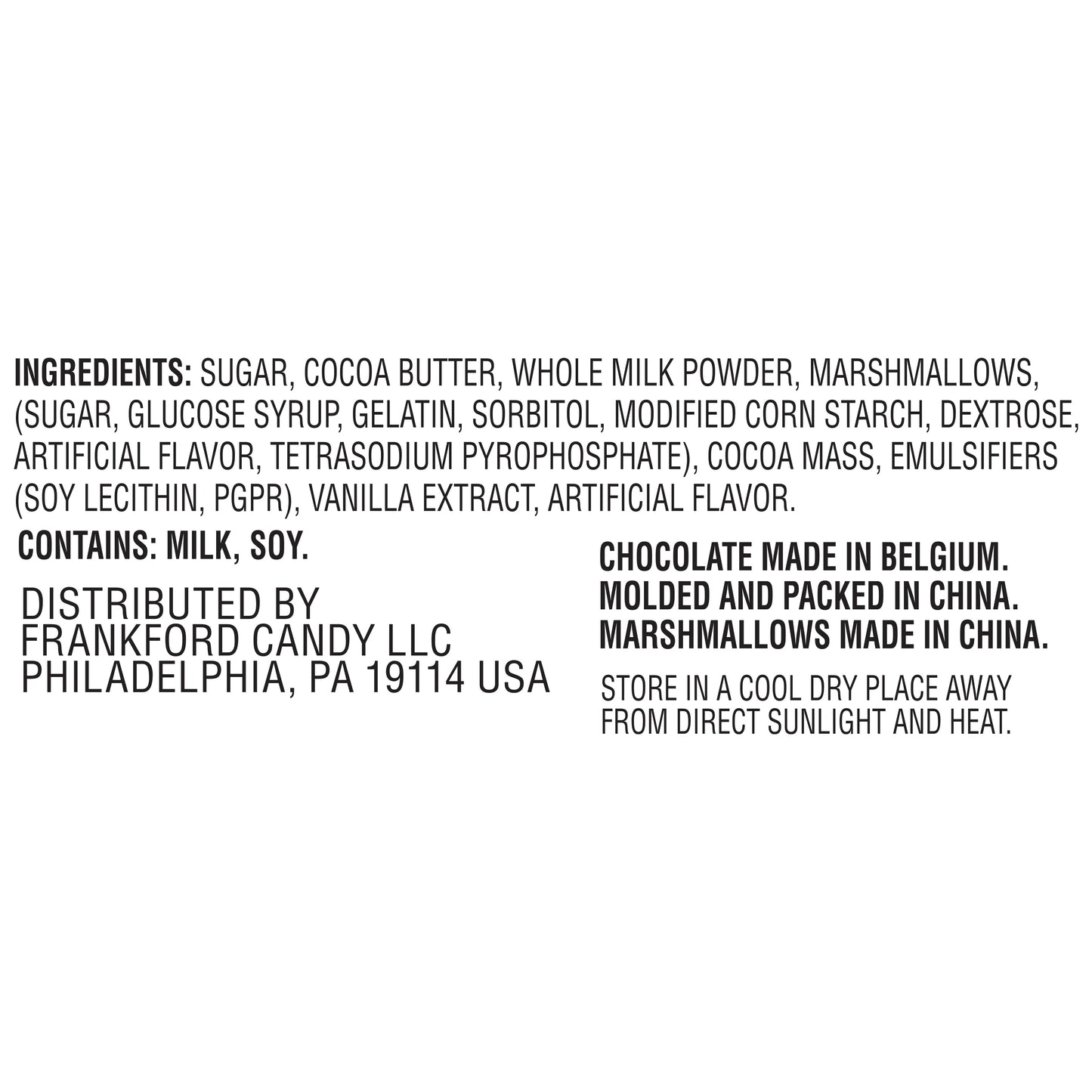 Ingredients for Dunkin hot chocolate bomb