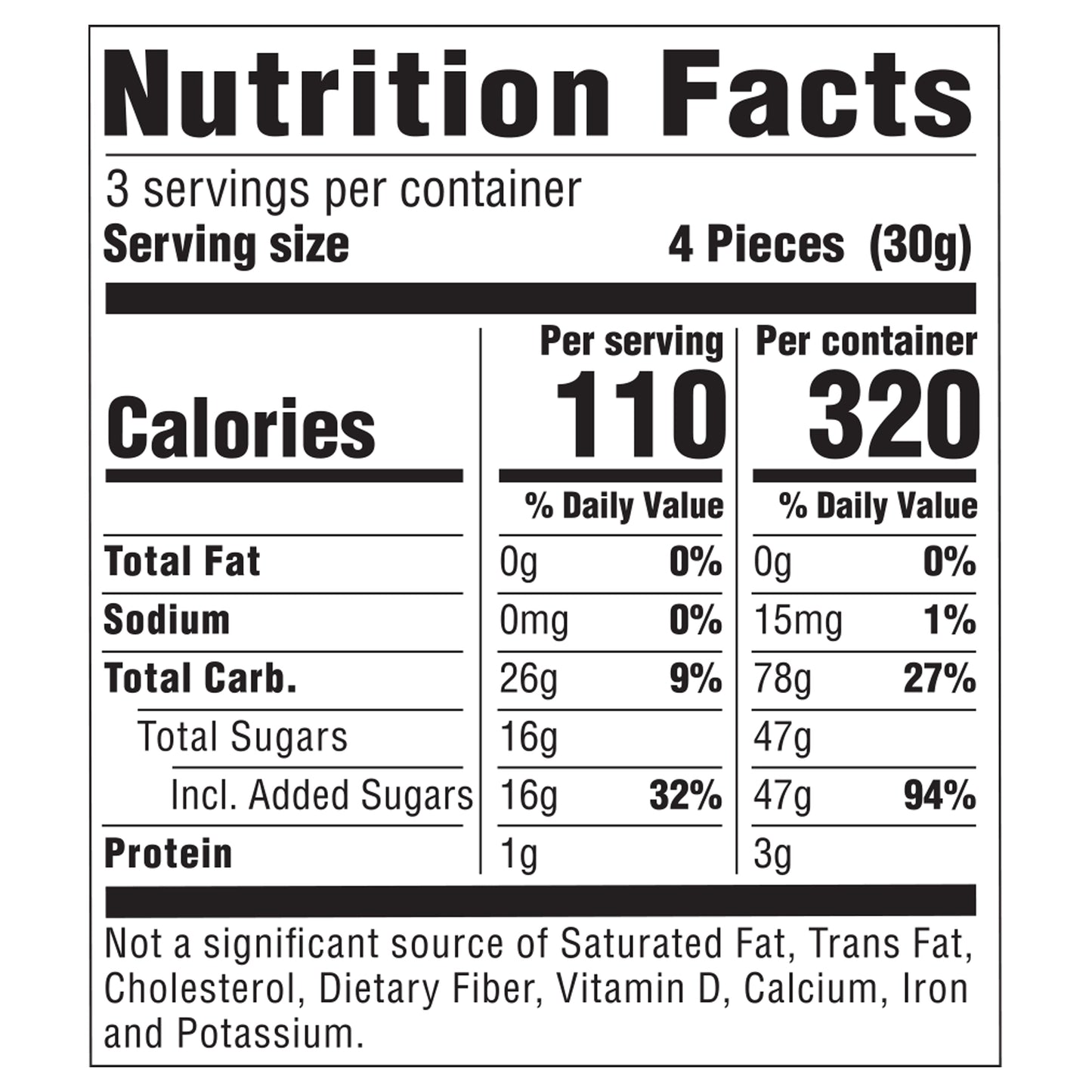 nutrition facts for Nerf football shaped gummies