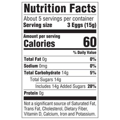 Nutrition facts for Marvel Egg Hunt Candy