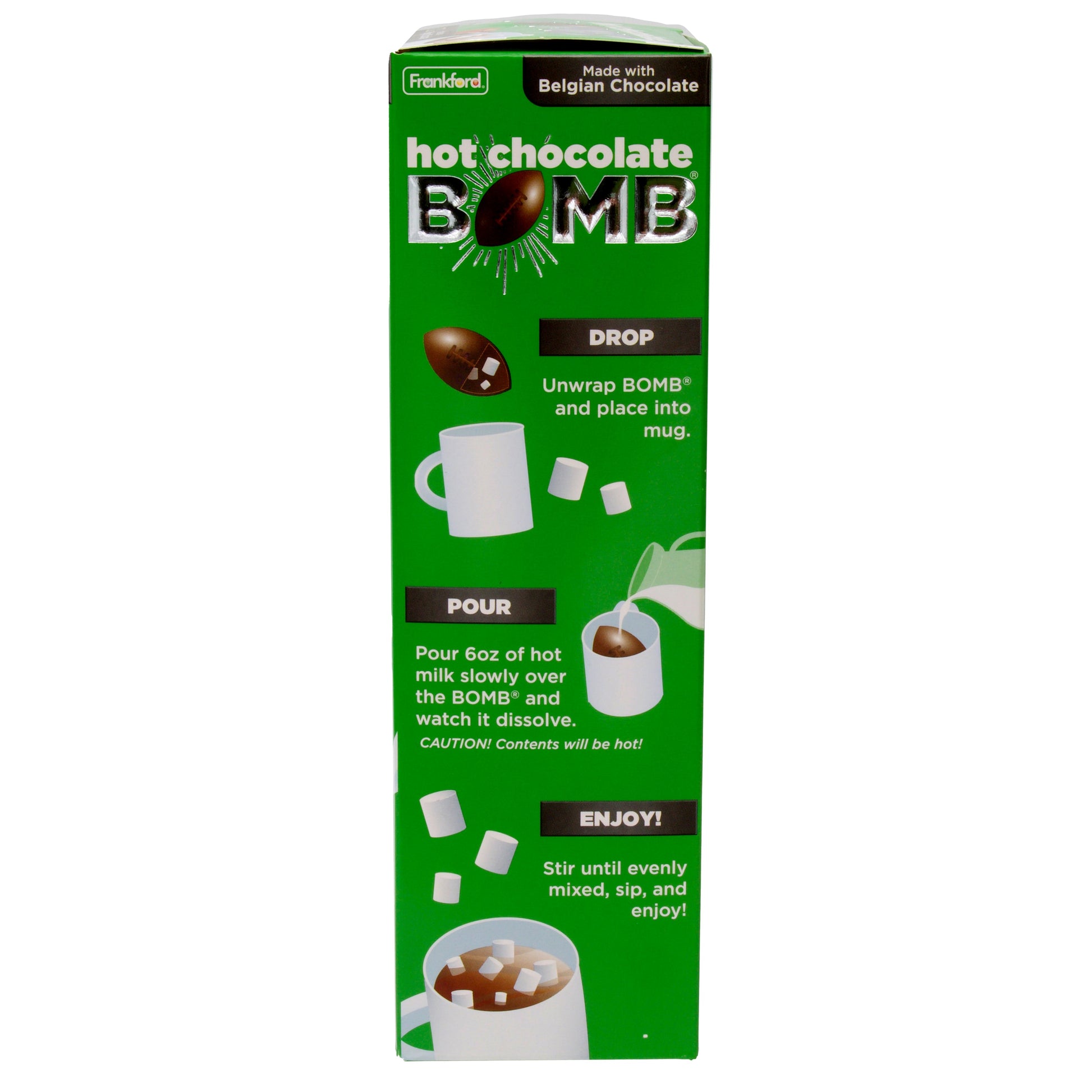 side of green box with directions