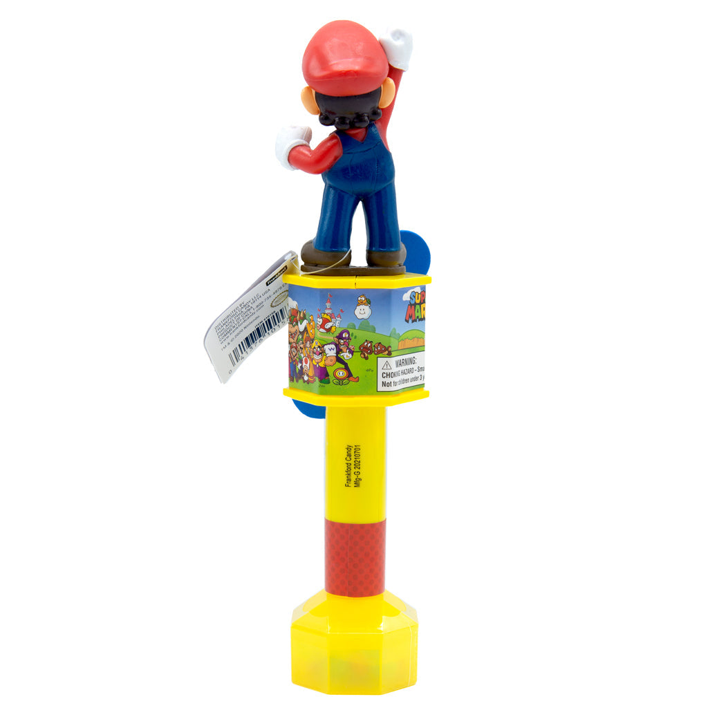 back view of Super Mario Fan with candy inside on a white background